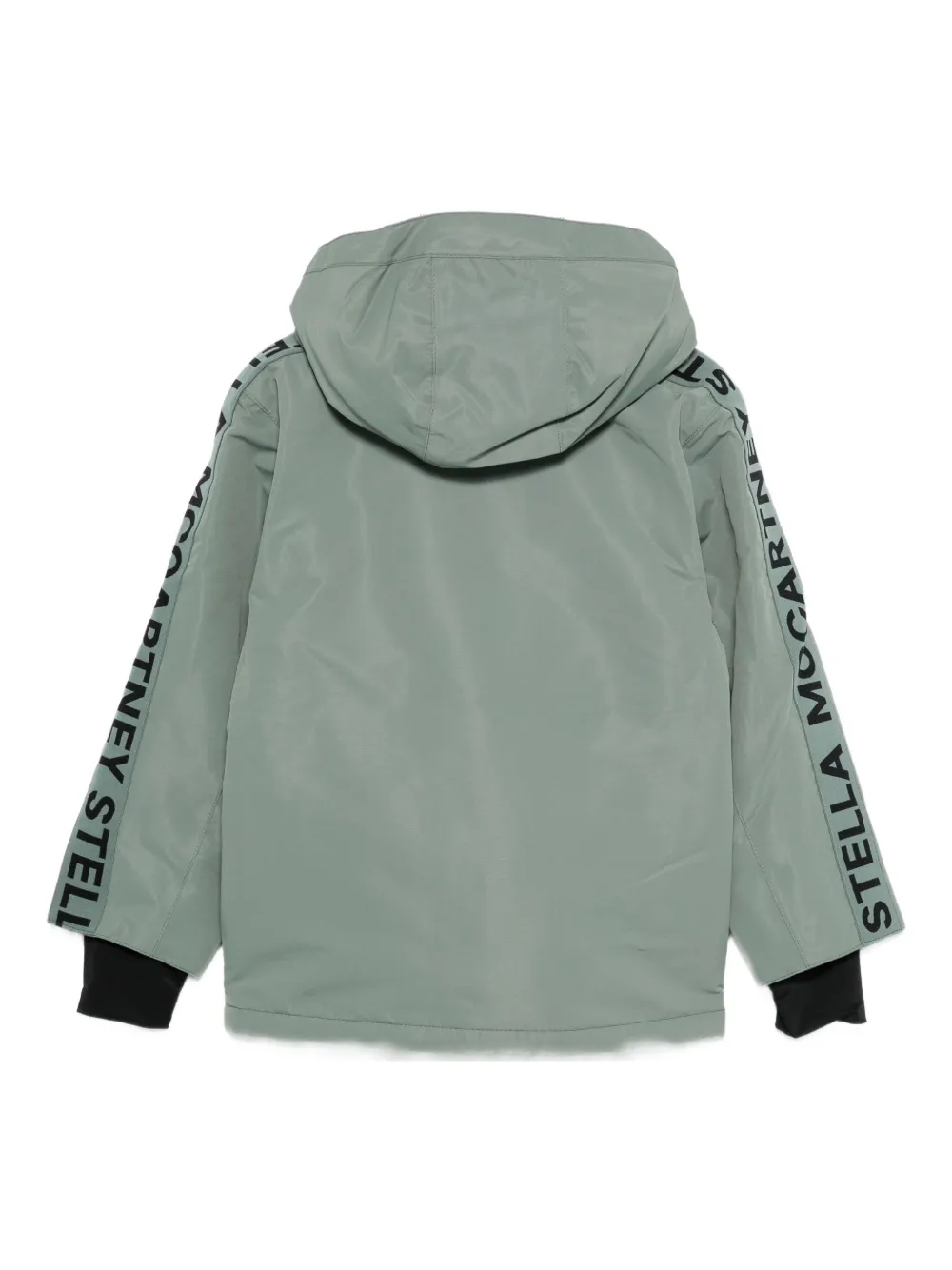Stella Mccartney Hooded Zip-front Padded Jacket In Green