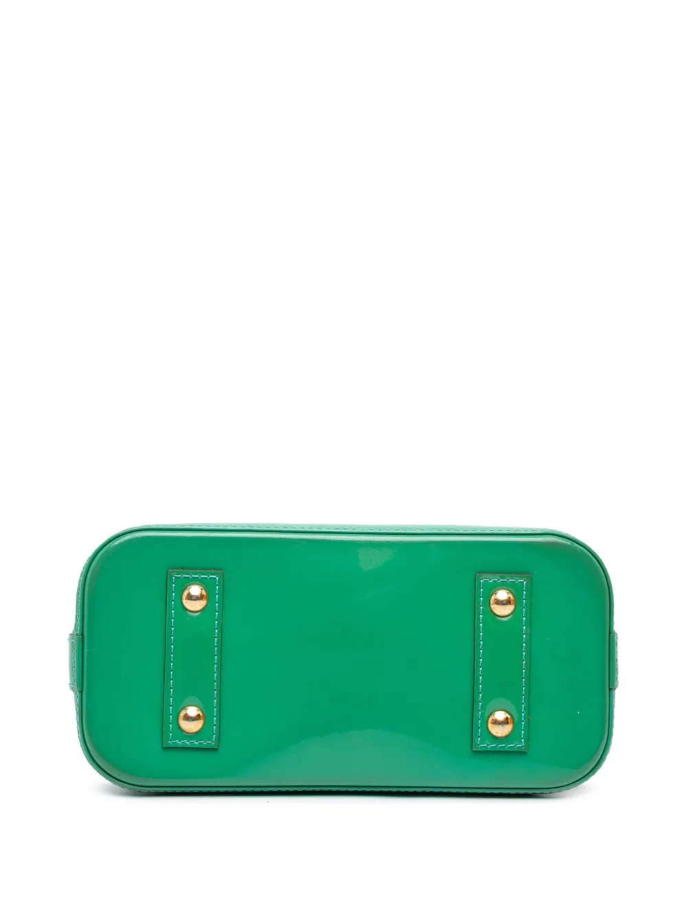 Pre-owned Louis Vuitton 2015 Monogram Vernis Alma Bb Satchel In Green