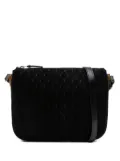 Saint Laurent Pre-Owned 2019 Suede Allover Monogram crossbody bag - Black