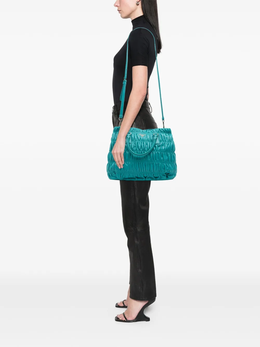 Prada Pre-Owned 2012-2025 Nappa Gaufre satchel | Pre-Owned | Image 2