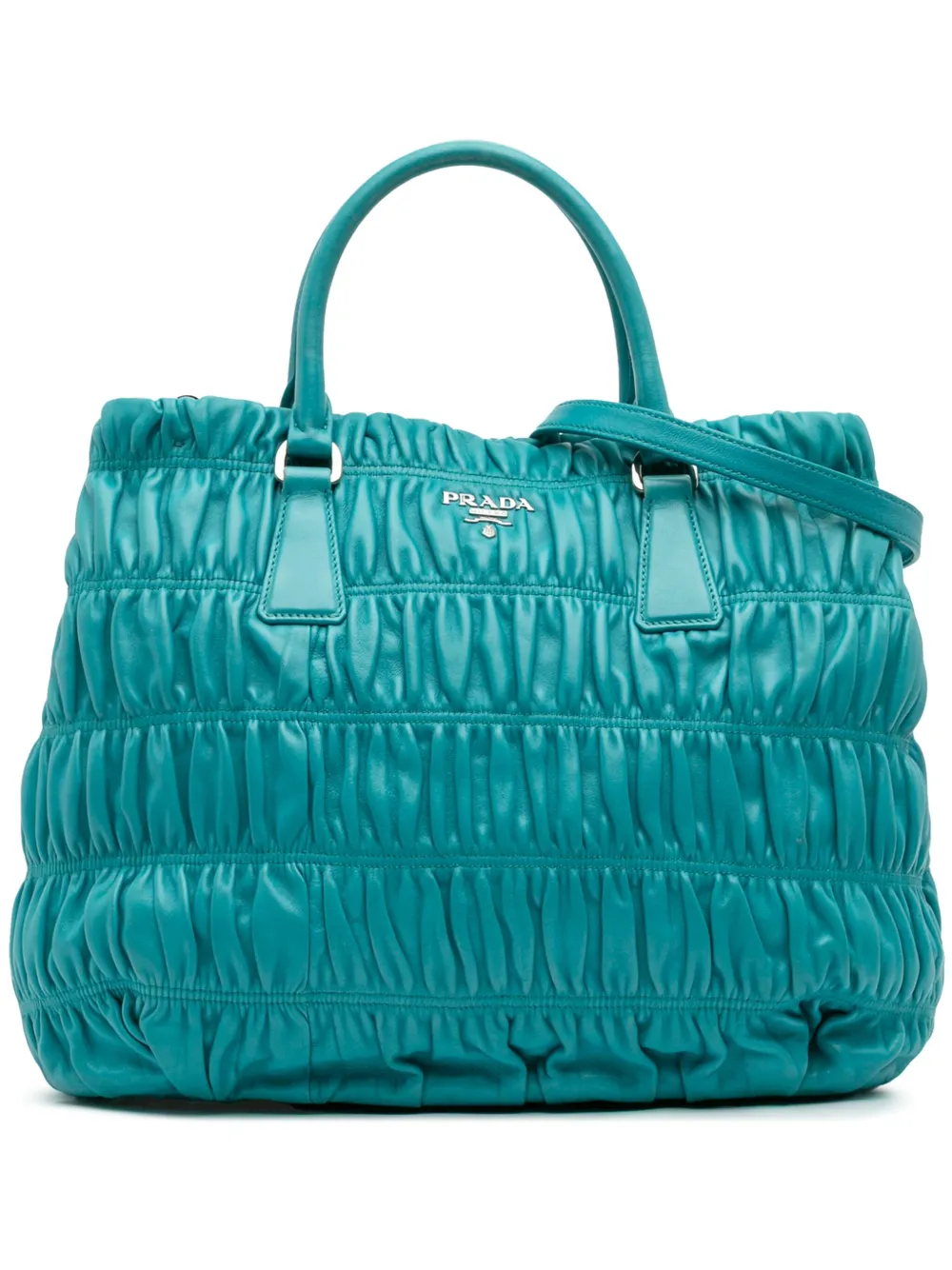 Prada Pre-Owned 2012-2025 Nappa Gaufre satchel - ブルー Prada Pre-Owned 2012-2025 Nappa Gaufre satchel - ブルー