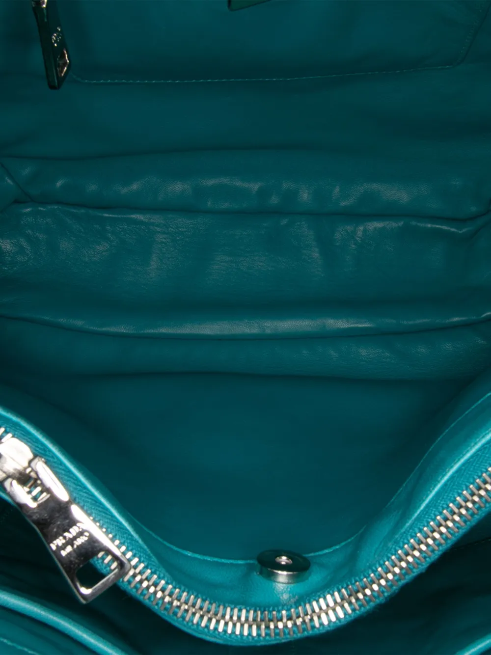 Pre-owned Prada 2012-2025 Nappa Gaufre Satchel In Blue