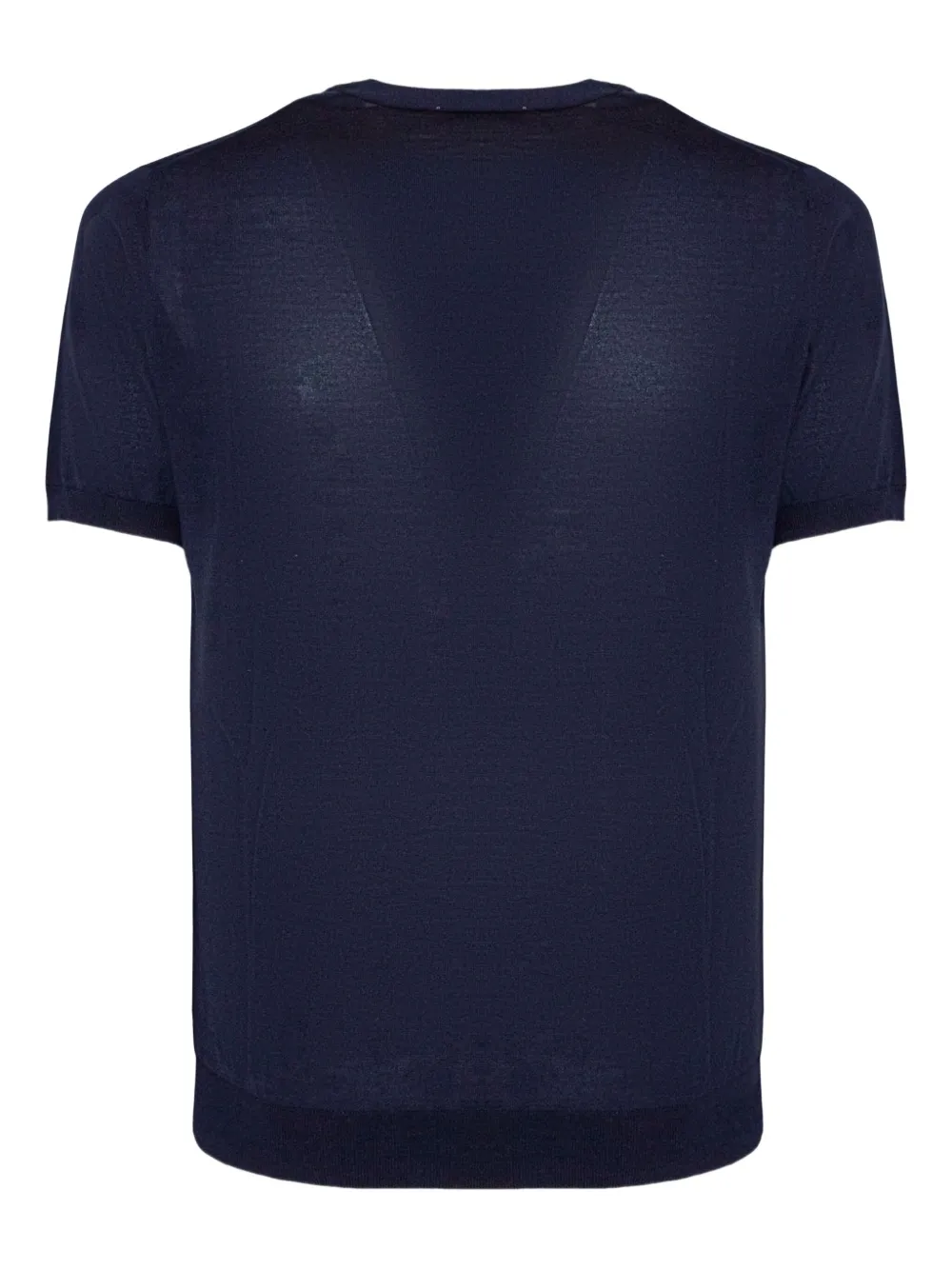 Kangra T-shirt met korte mouwen en geribbelde afwerking - Blauw