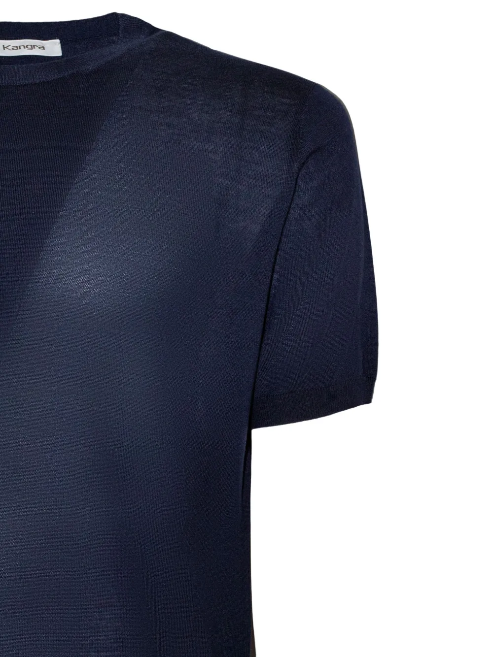 Kangra T-shirt met korte mouwen en geribbelde afwerking Blauw
