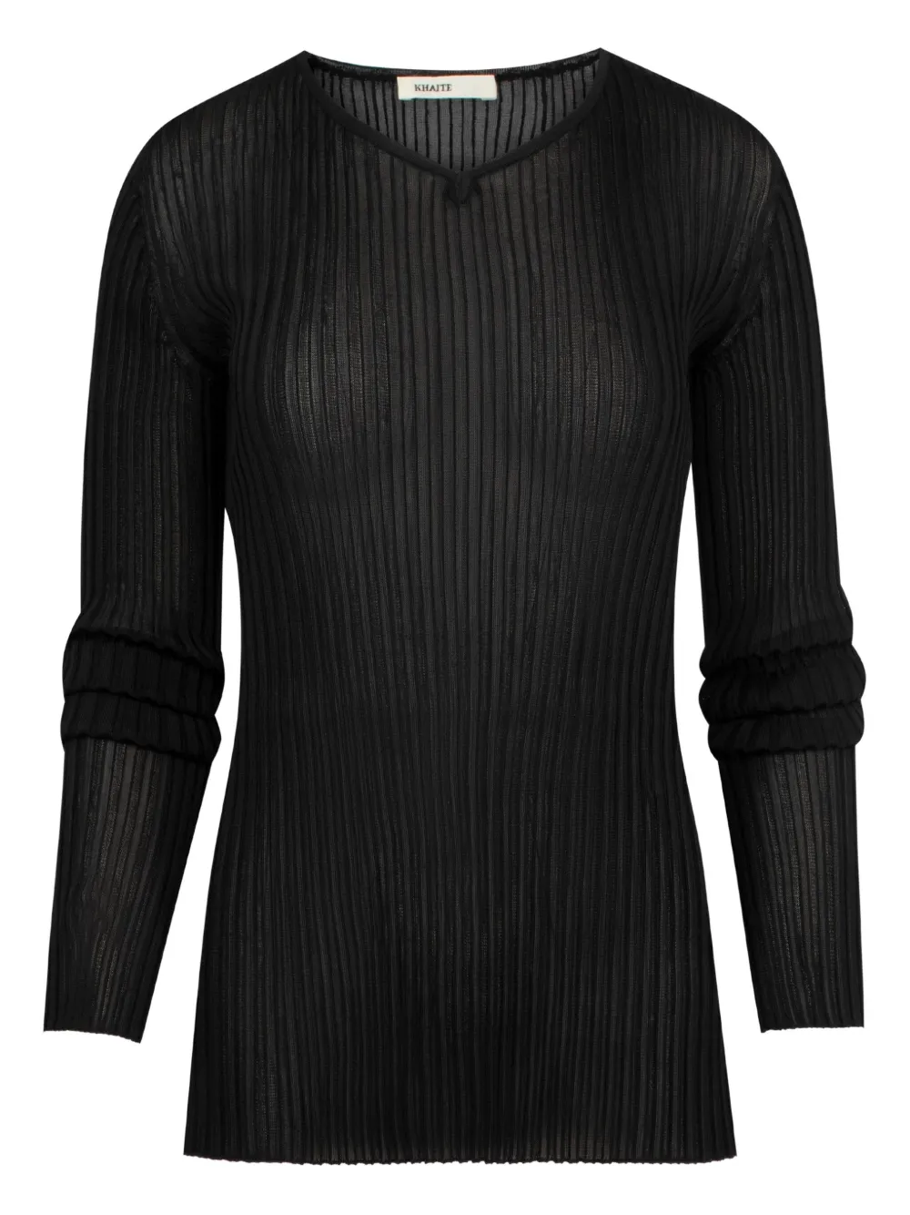 KHAITE Tia Vネック トップ - 200 BLACK KHAITE Tia Vネック トップ - 200 BLACK