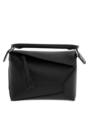 LOEWE Mini Puzzle Edge Bag In Soft Grained Calfskin | Black | FARFETCH