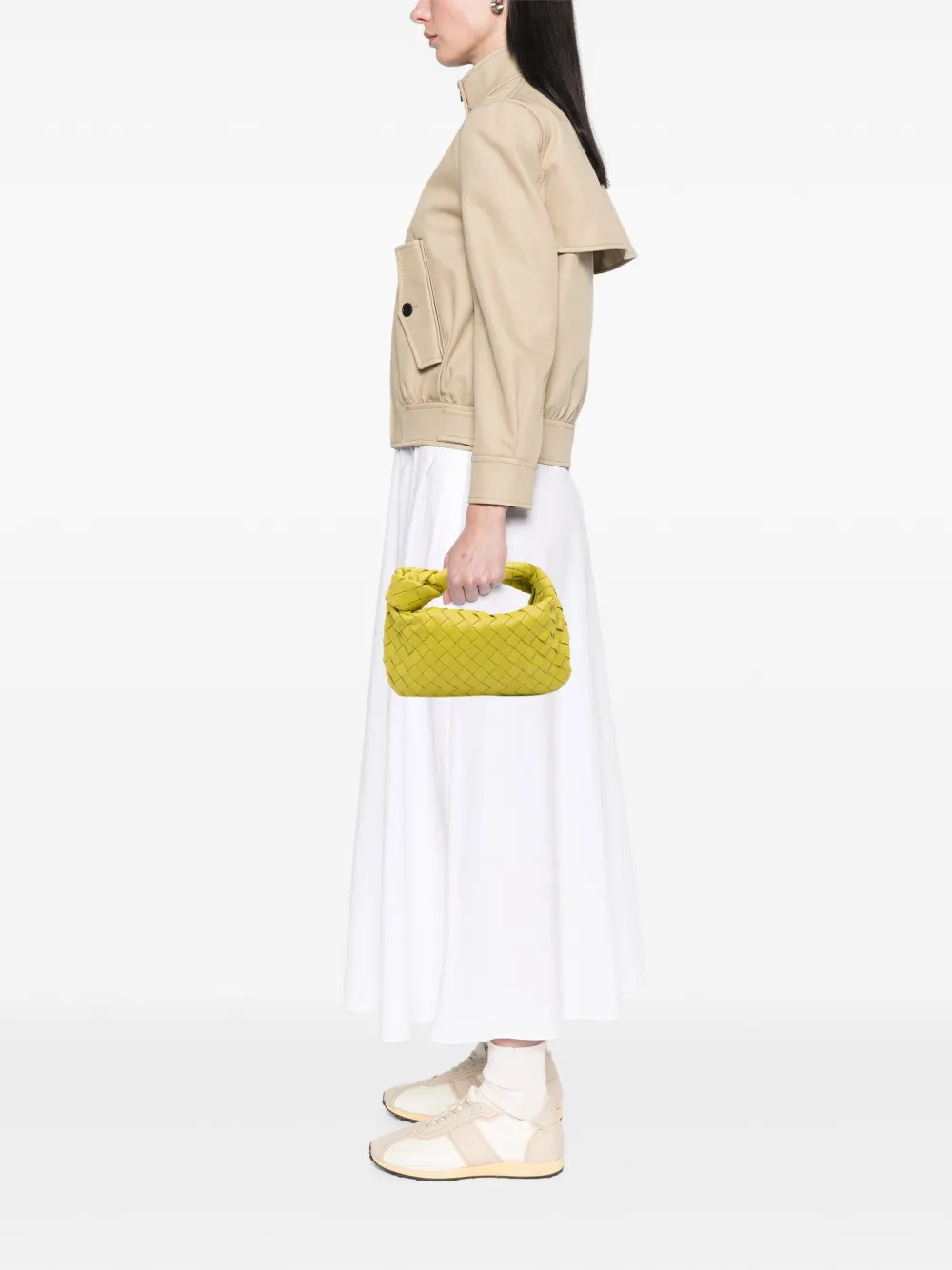 Pre-owned Bottega Veneta 2012-2025 Mini Nappa Intrecciato Jodie Hobo Bag In Yellow