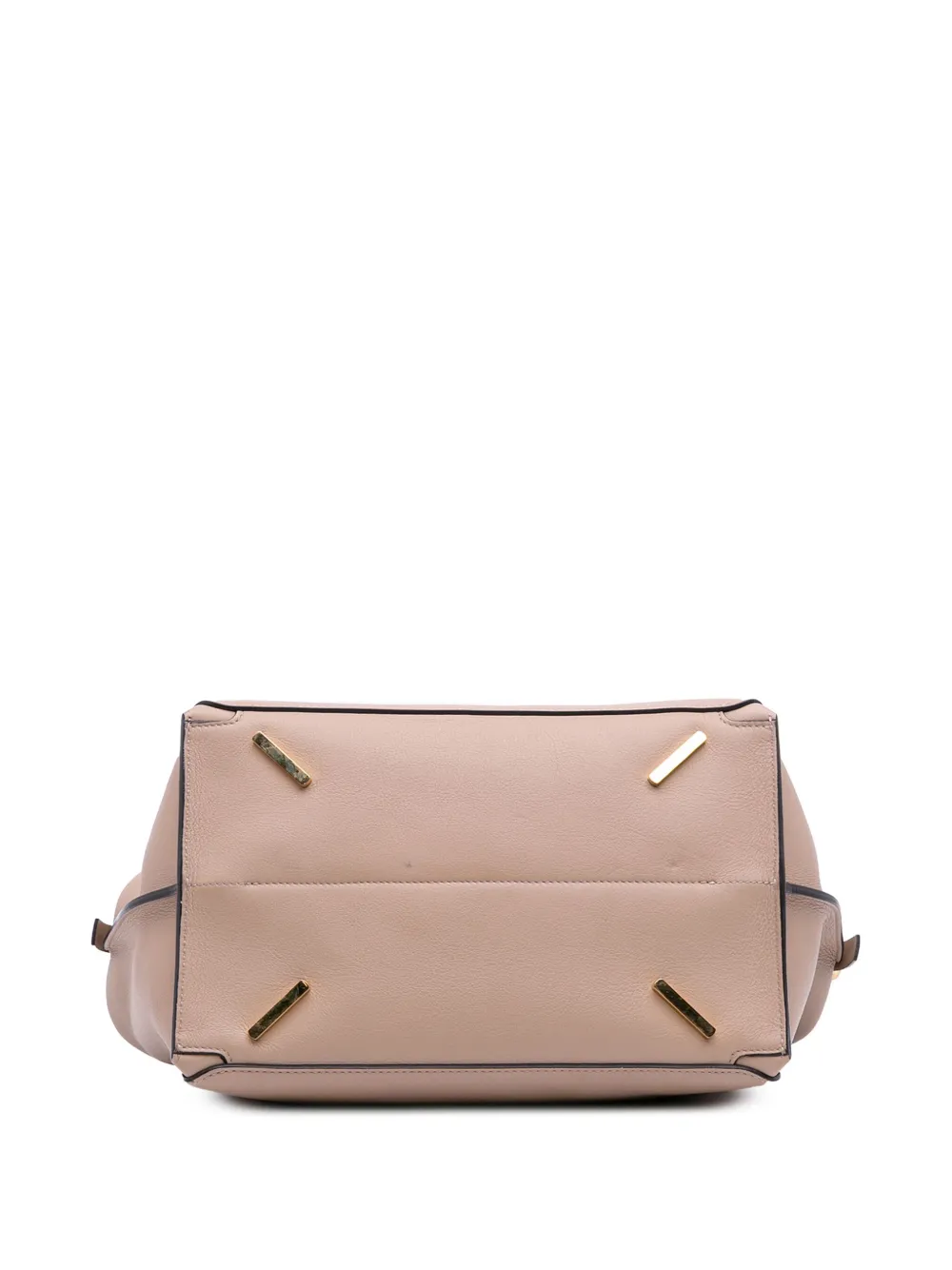 Pre-owned Loewe 2017 Anagram Leather Zipper Bag Satchel In Brown