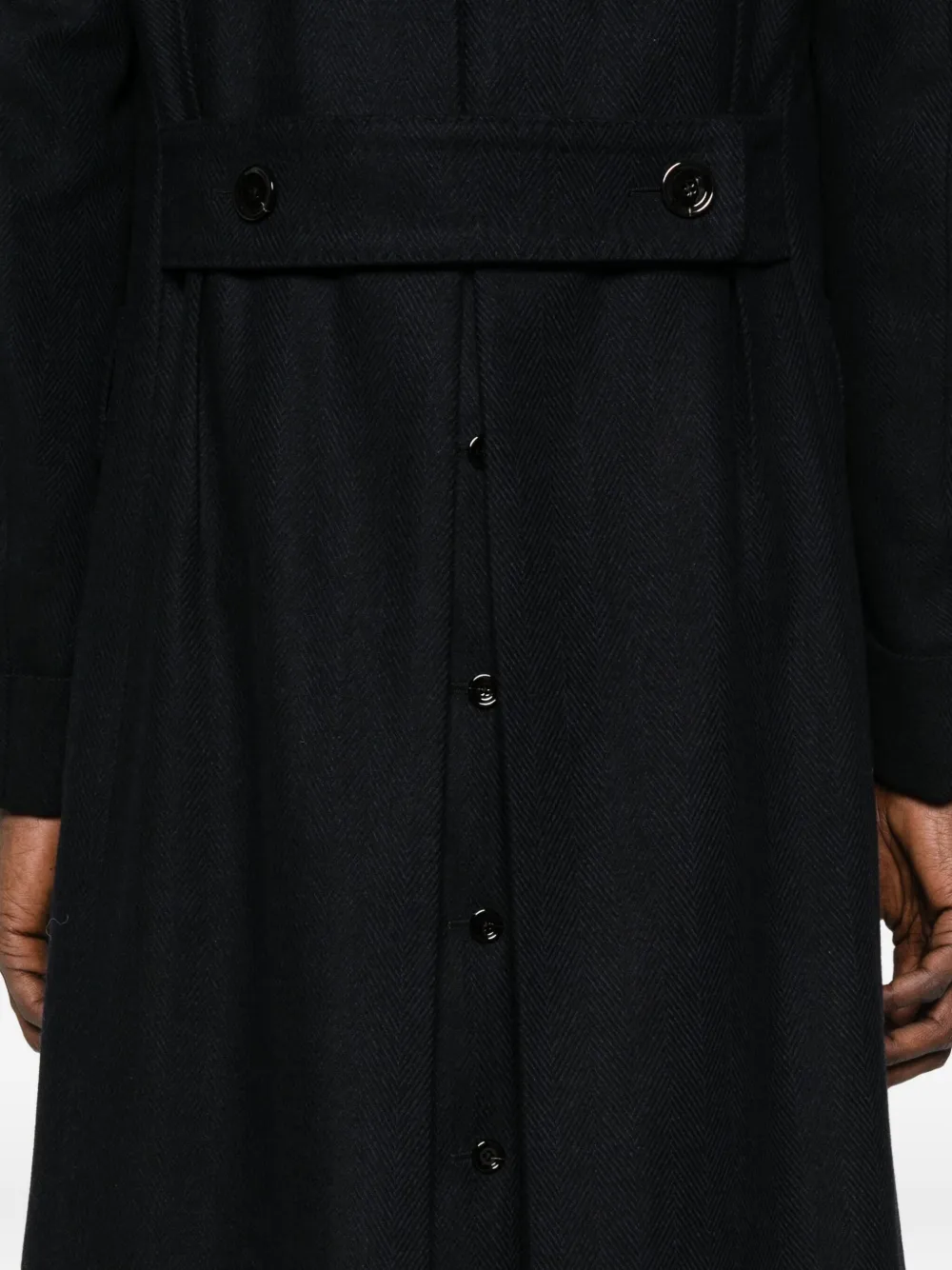 Lardini Double-breasted Wool Coat In Black