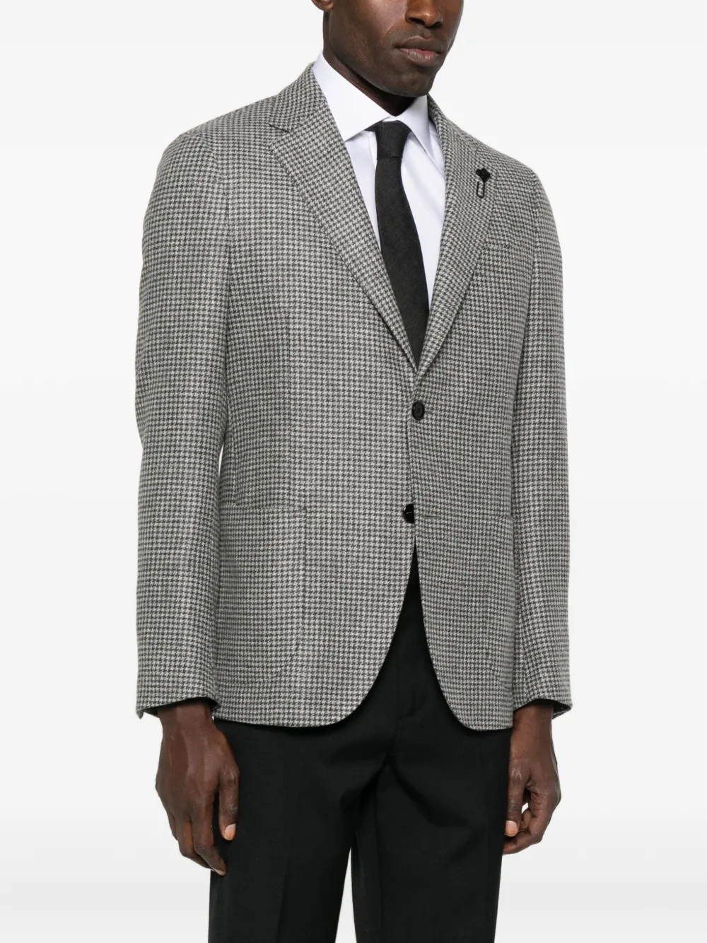 Lardini Houndstooth Blazer In Gray