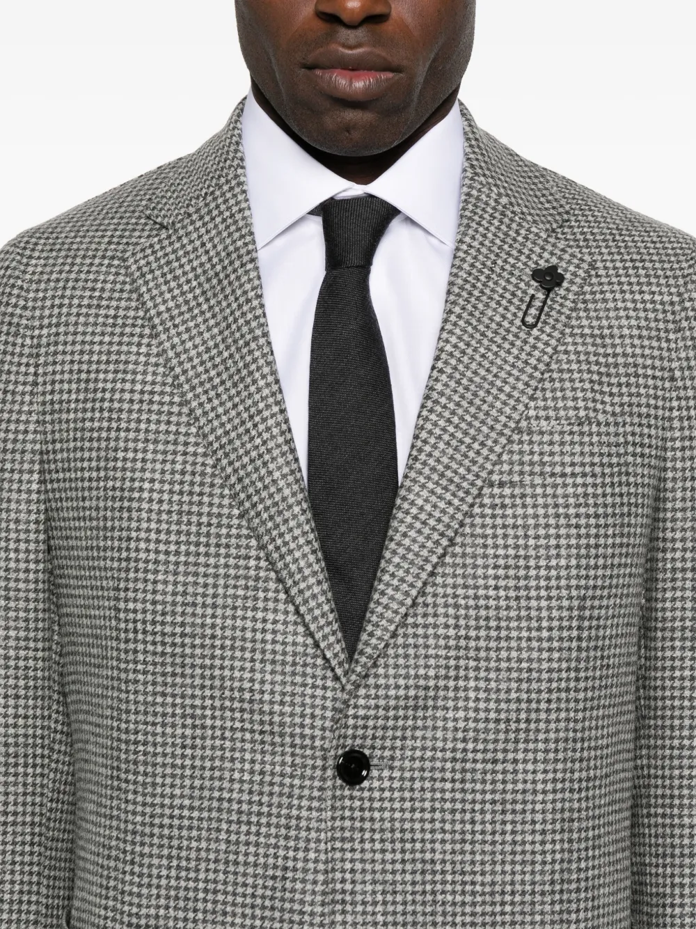 Lardini Houndstooth Blazer In Gray