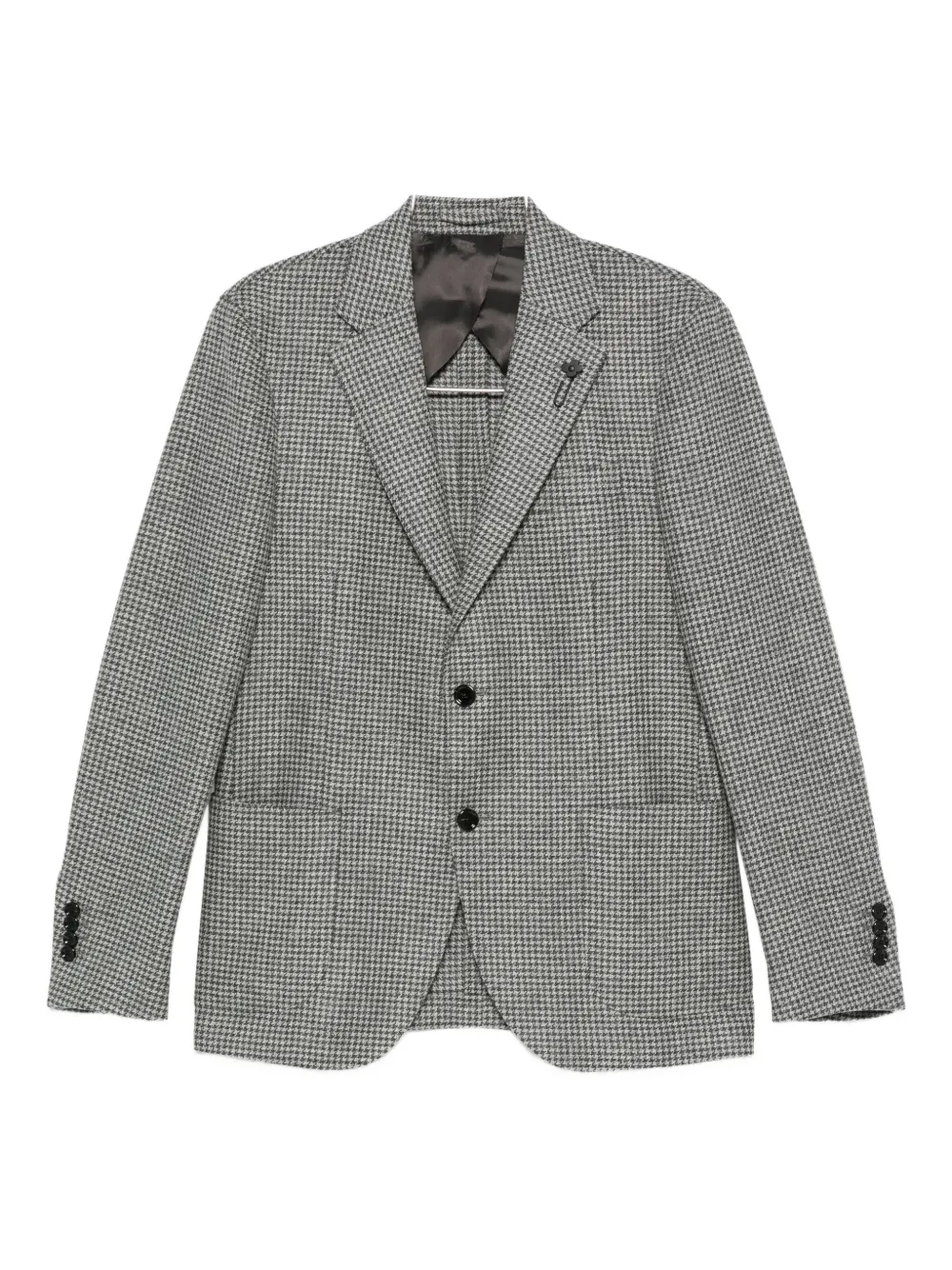 Lardini Houndstooth Blazer In Gray