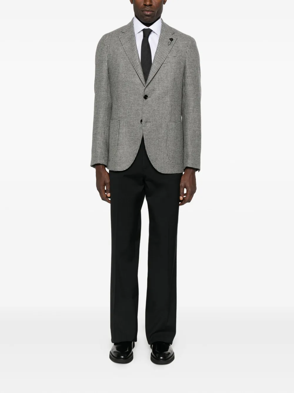 Lardini Houndstooth Blazer In Gray