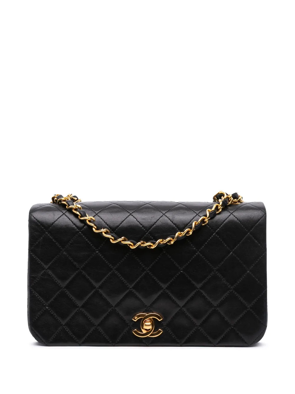 CHANEL Pre-Owned 1989-1991 ココマーク マトラッセ ラムスキン フルシングル フラップ ショルダーバッグ - CHANEL Pre-Owned 1989-1991 ココマーク マトラッセ ラムスキン フルシングル フラップ ショルダーバッグ -