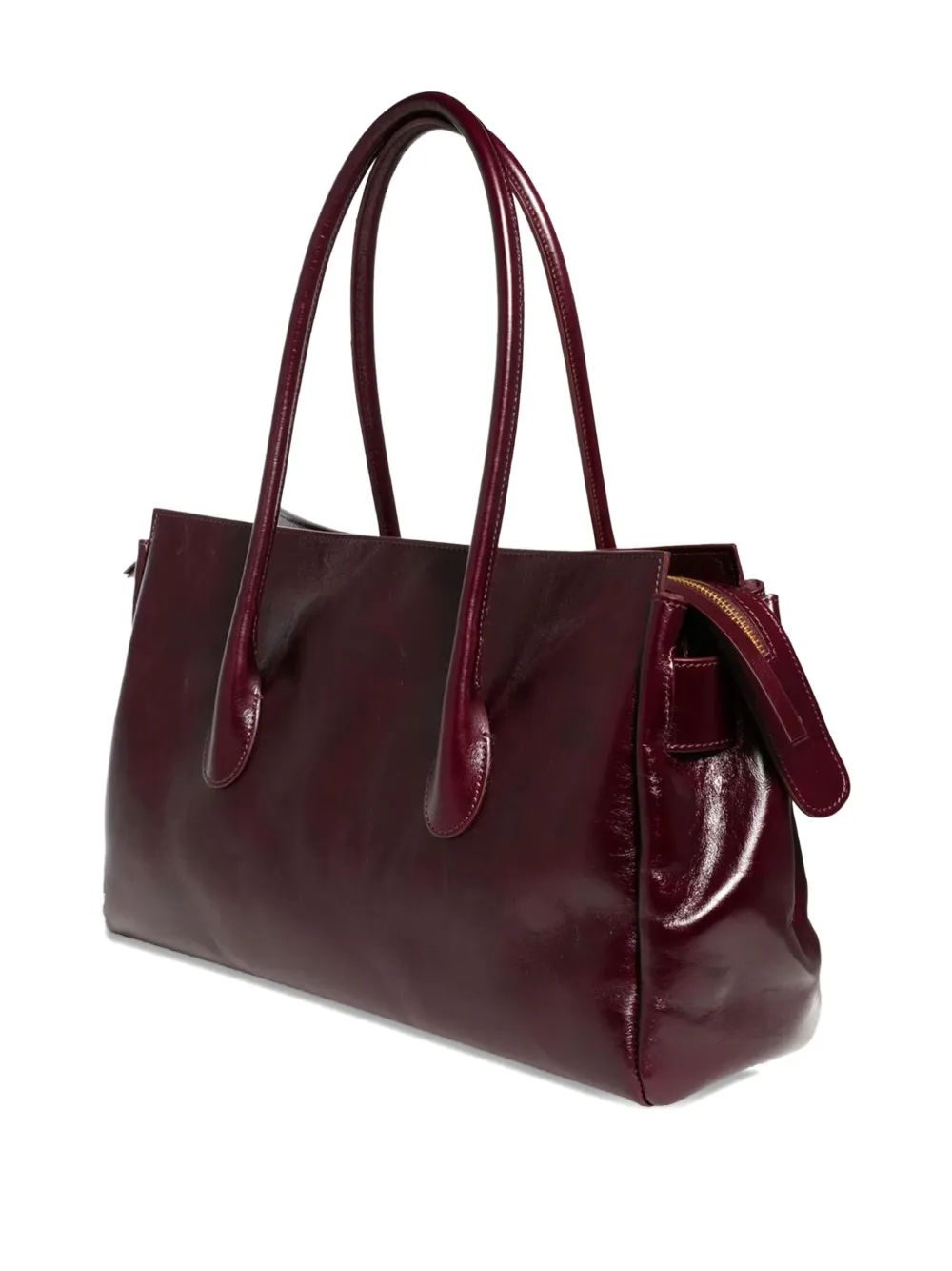 Roberto Festa Large Emeralda Leather Belt-buckle Shoulder Bag In Red