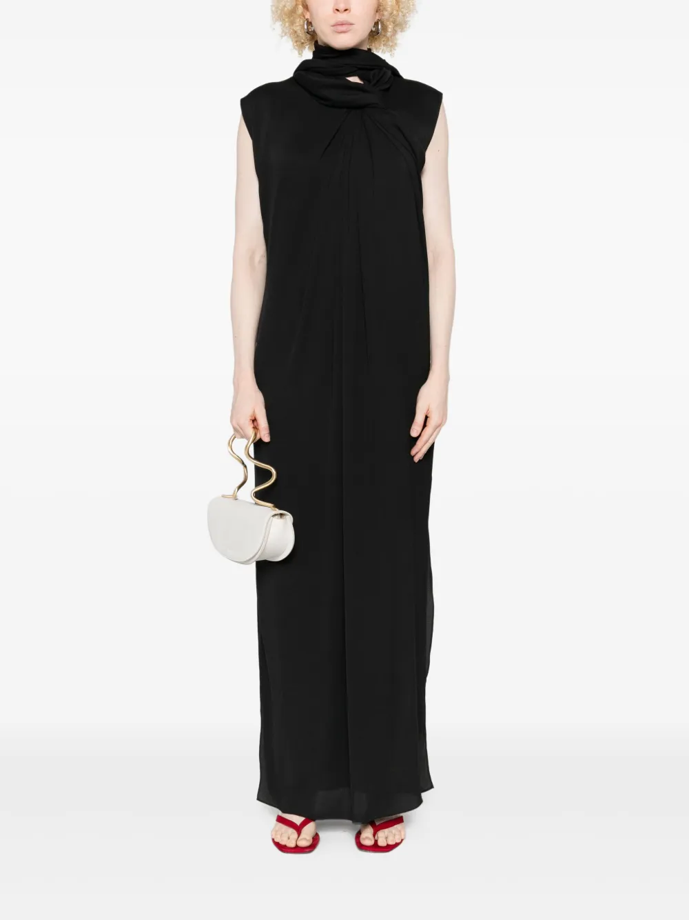 Lanvin knot-detail sleeveless dress - Zwart