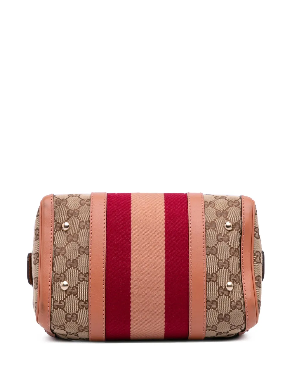 Pre-owned Gucci 2016-2025 Small Gg Canvas Web Joy Boston Bag Satchel In Brown