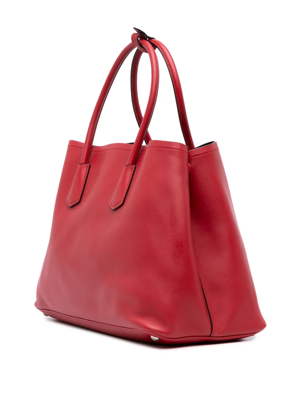 Pre-owned Prada 2010-2025 Large City Calf Double Satchel In Red