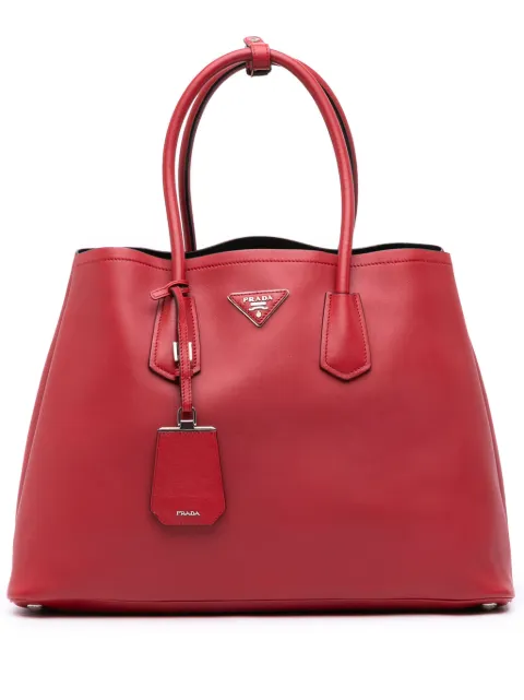 Prada Pre-Owned grand sac à bandoulière Double en cuir City Calf (2010-2025)