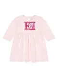 Escada Kids logo-embroidered cotton dress - Pink