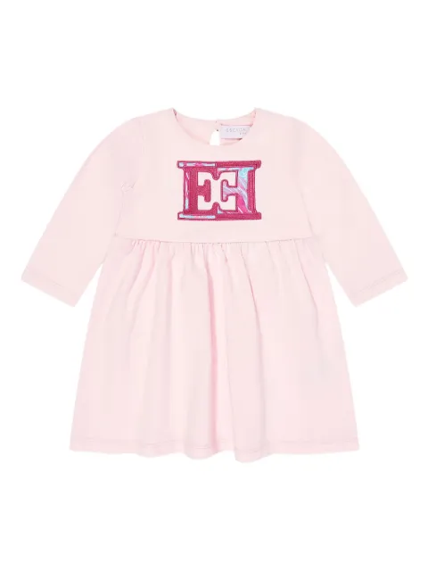 Escada Kids logo-embroidered cotton dress