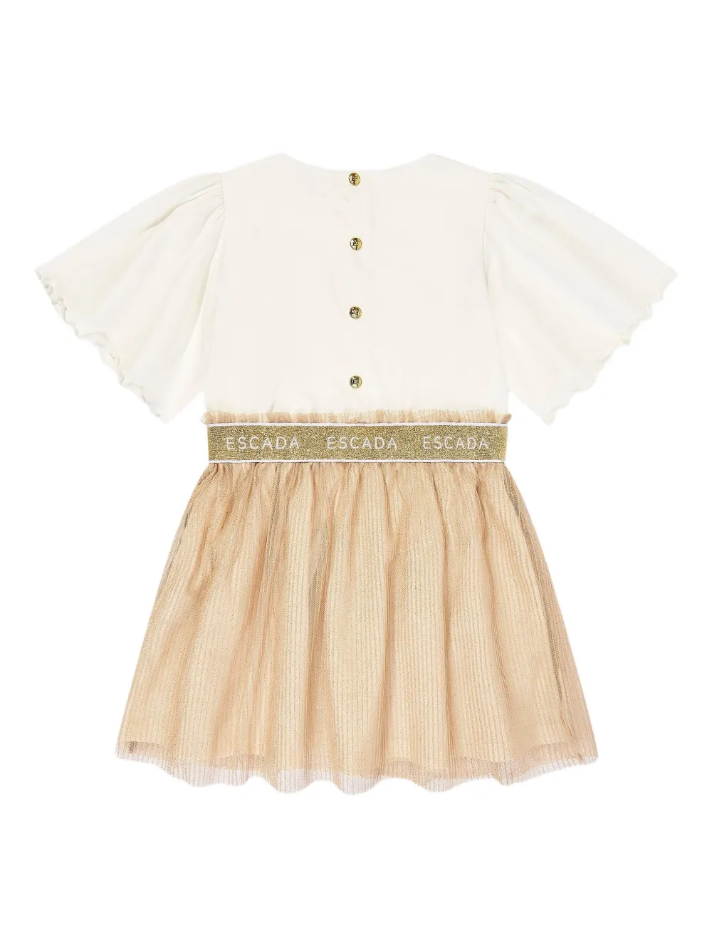 Escada Logo Tulle Dress In Multi