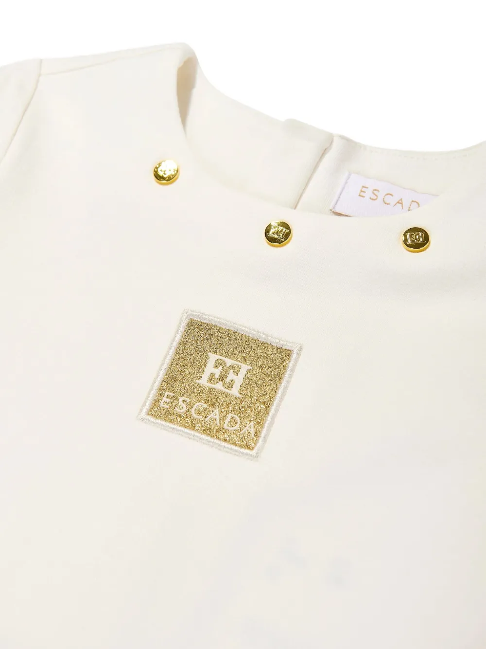 Escada Pleated Logo Dress In Neutral