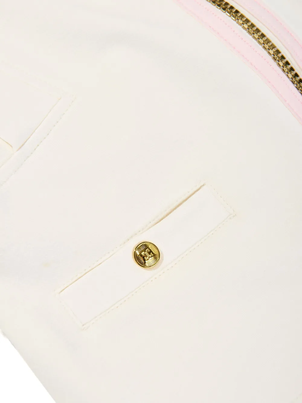 Escada Girls Logo Badge Zip Up Top In White