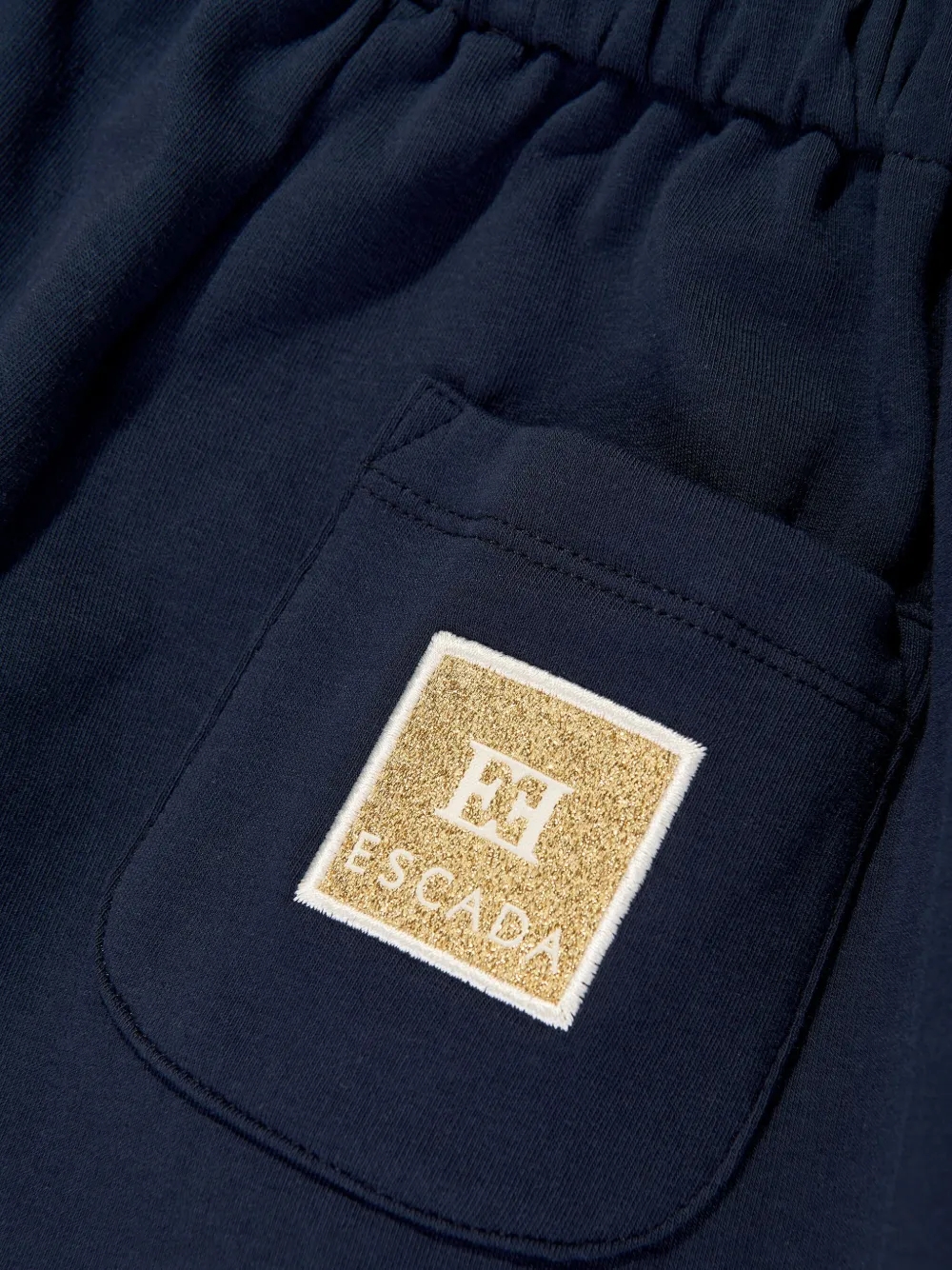 Escada Side-stripe Glittered Trousers In Blue