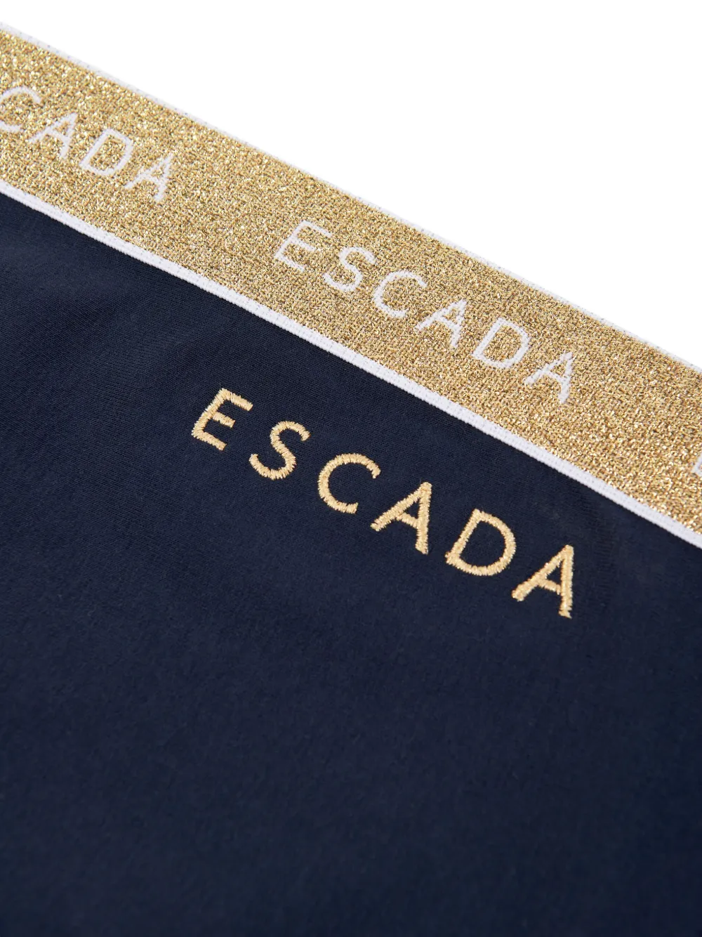 Escada Side-stripe Glittered Trousers In Blue