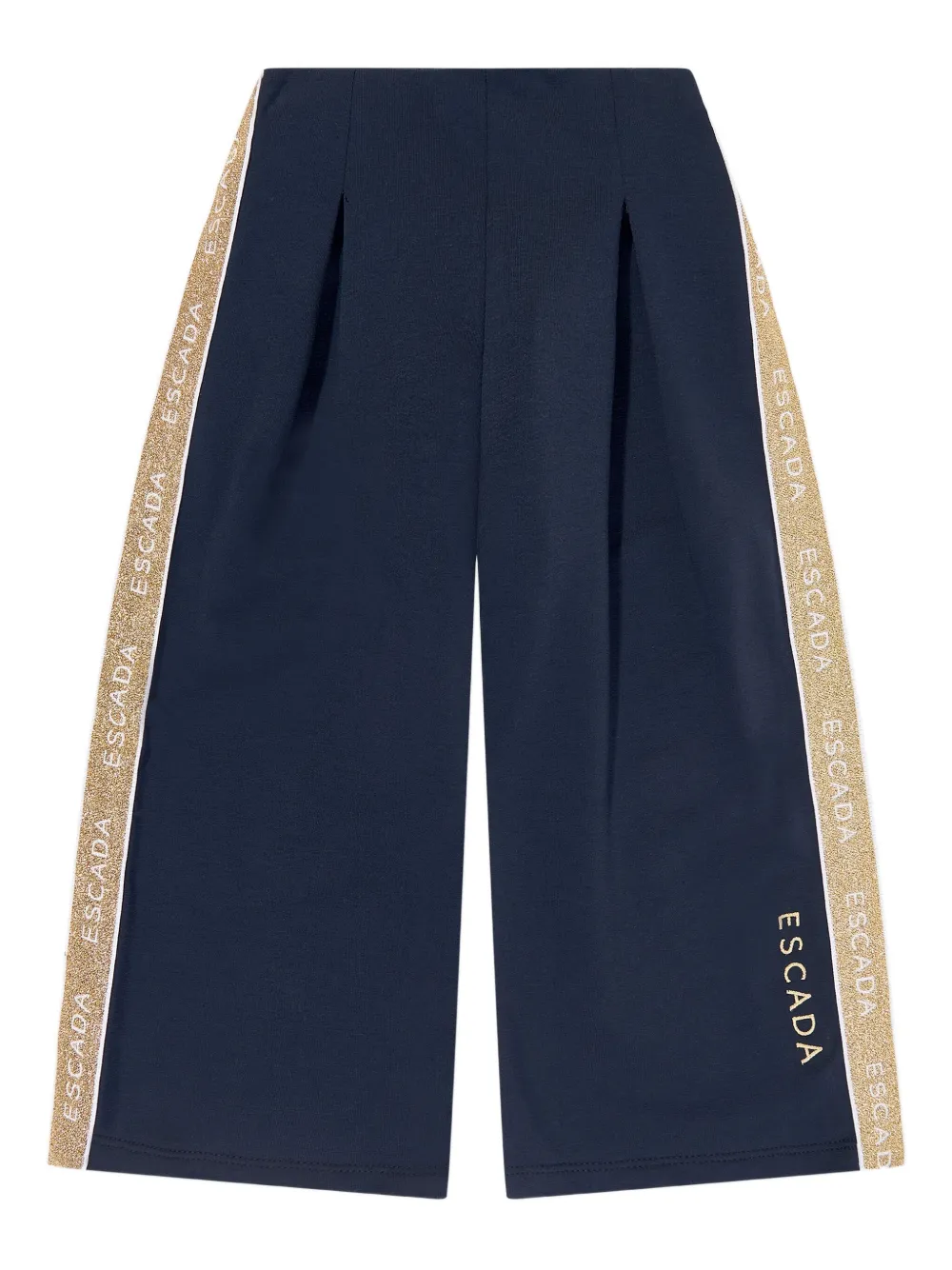 Escada Side-stripe Glittered Trousers In Blue