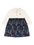 Escada Kids graphic-print polo-collar dress - White