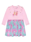 Escada Kids logo-print floral-print dress - Pink