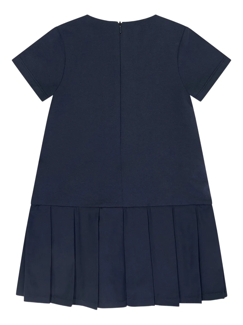 Escada Pleated Button Dress In Blue