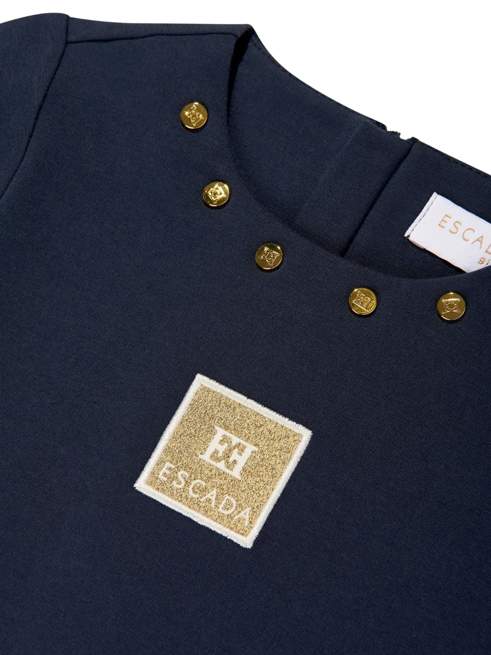 Escada Pleated Button Dress In Blue