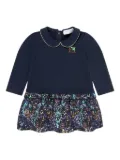 Escada Kids graphic-print cotton dress - Blue