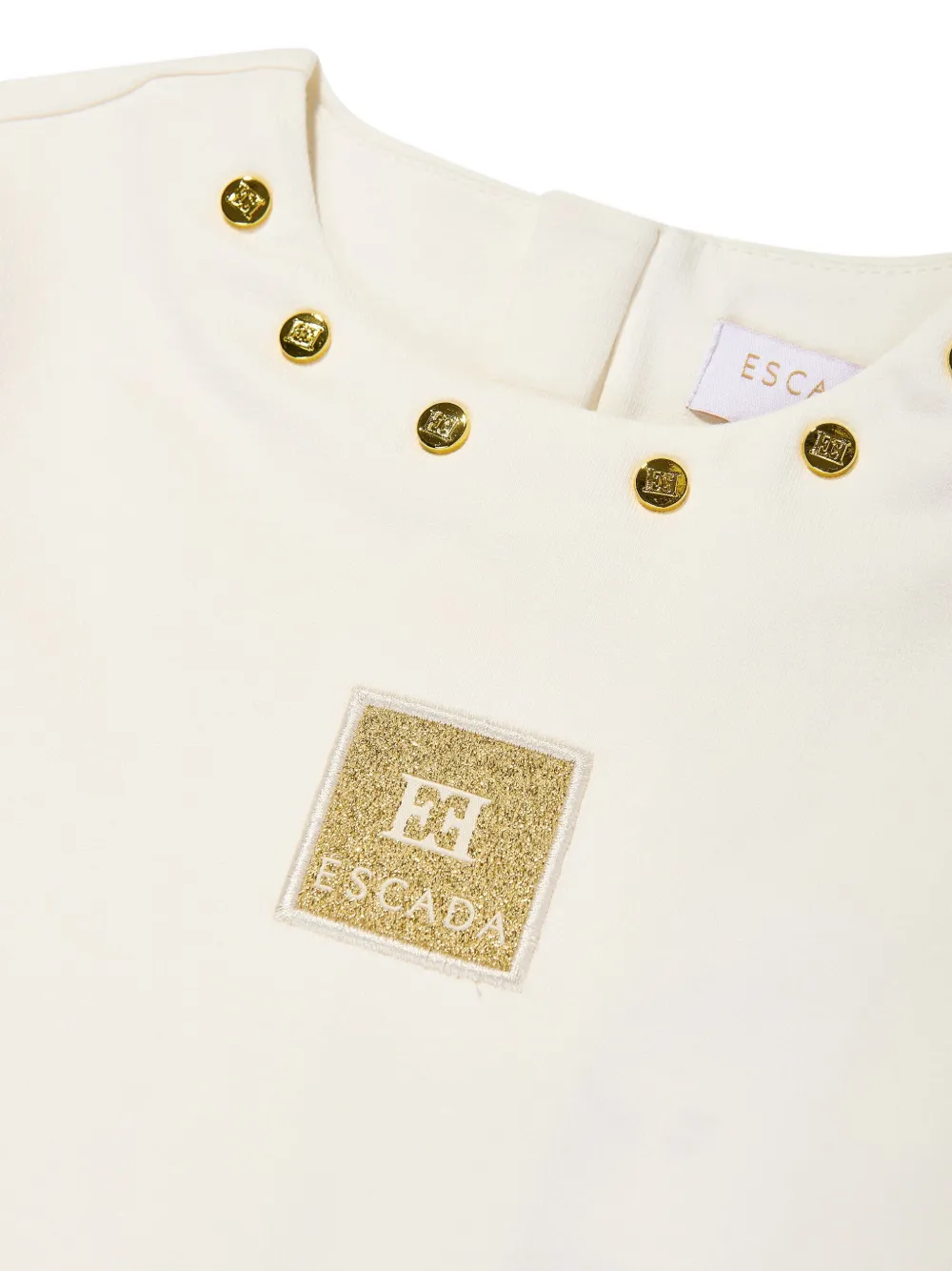 Escada Logo-patch Pleated Dress In Multi
