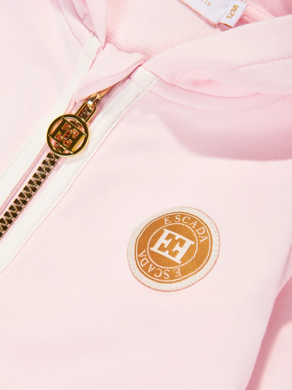 Escada Logo-plaque Zip-up Hoodie In Pink