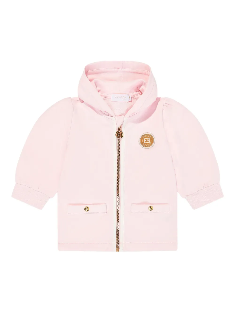 Escada Logo-plaque Zip-up Hoodie In Pink