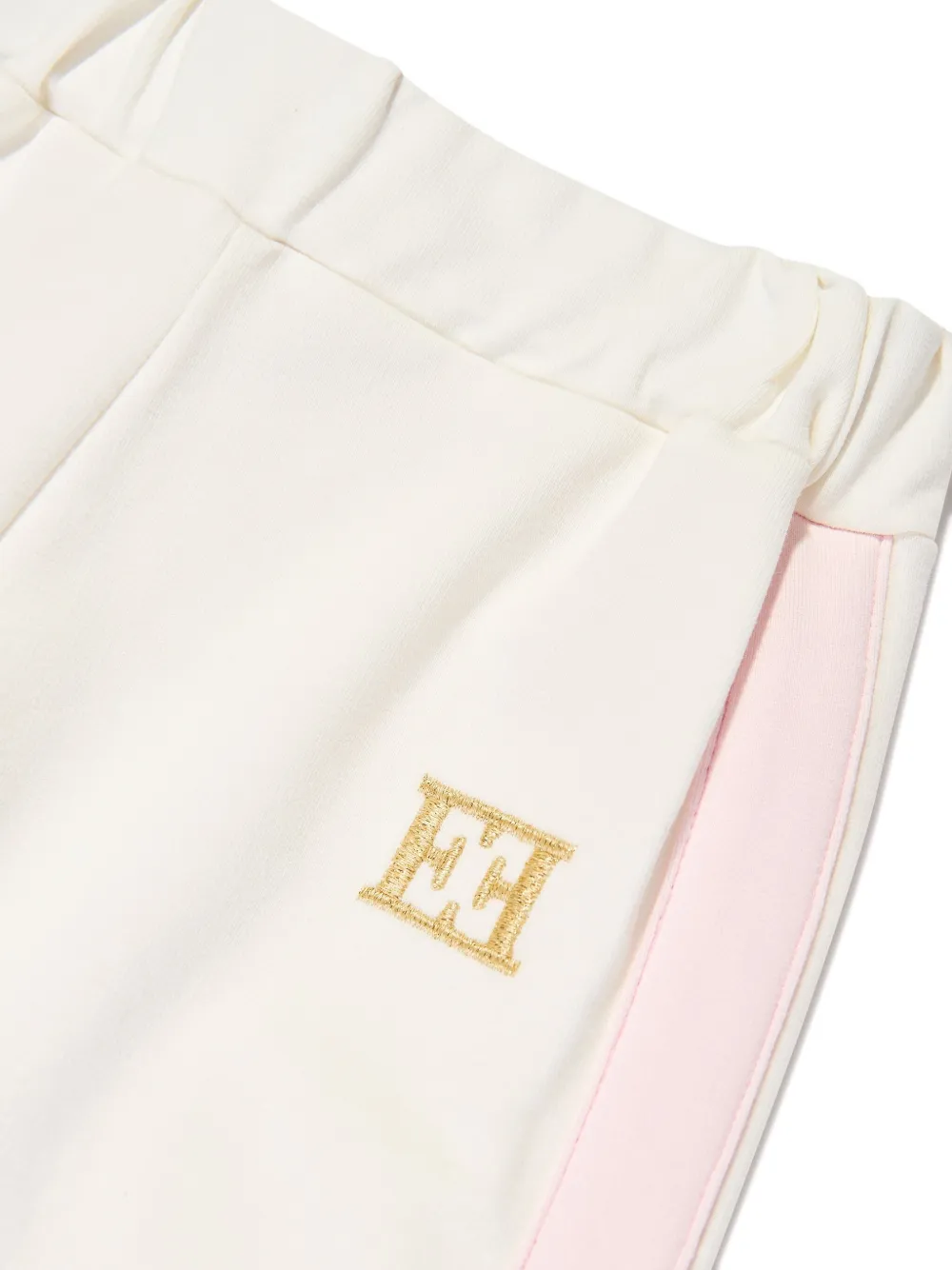Escada Logo-embroidered Cotton Trousers In White