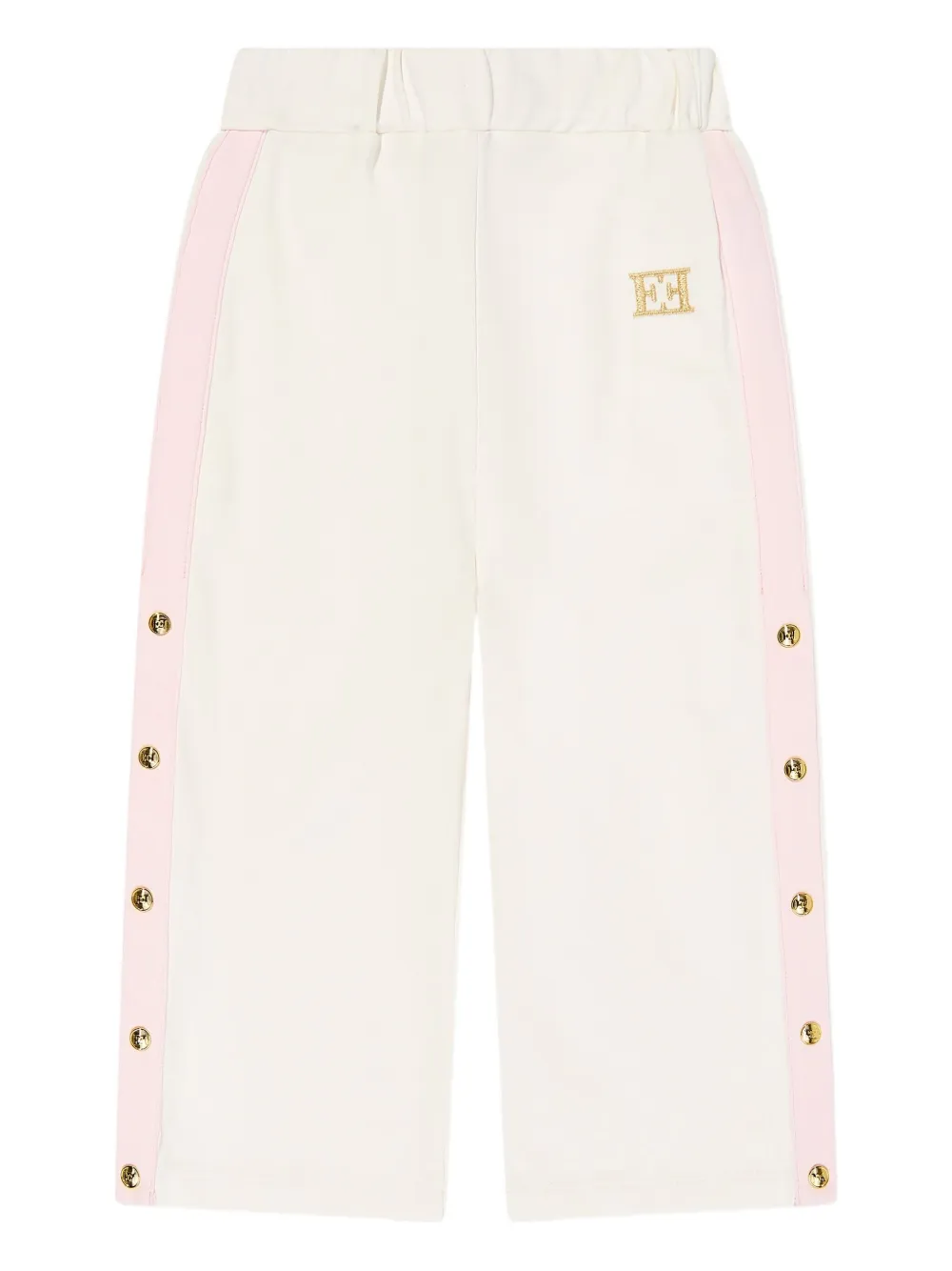 Escada Kids logo-embroidered cotton trousers | White | Image 1