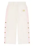 Escada Kids logo-embroidered cotton trousers - White