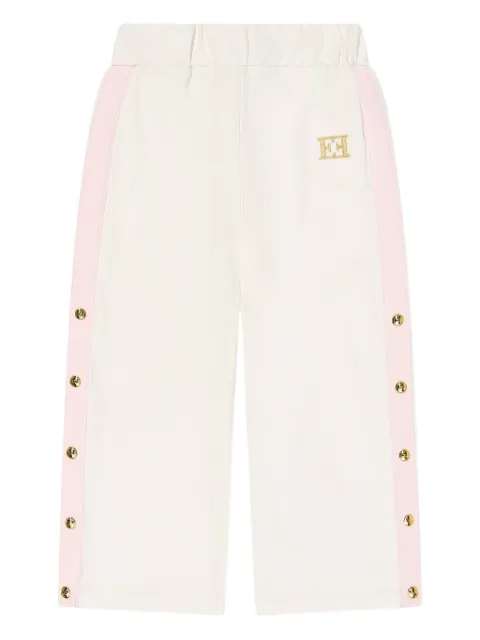 Escada Kids logo-embroidered cotton trousers