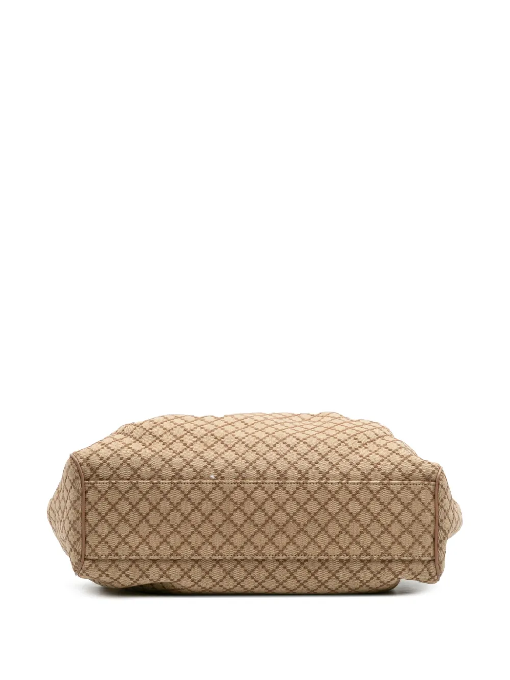 Pre-owned Gucci 2016-2025 Medium Diamante Canvas Sukey Tote Bag In Brown