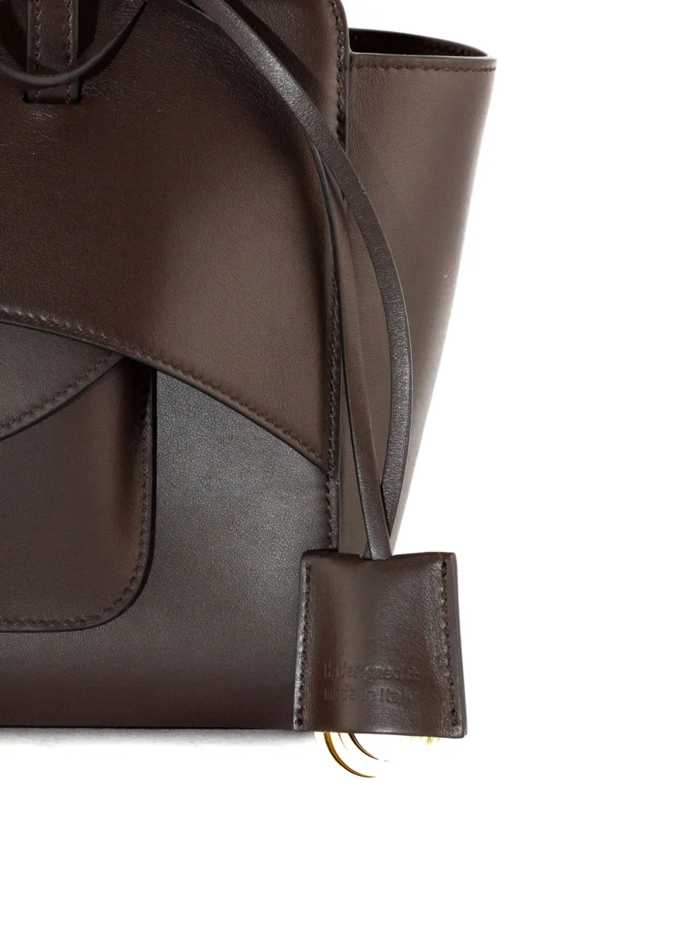 Hidesins Flap M Leather Tote Bag In Brown