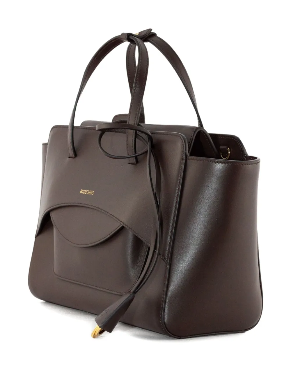 Hidesins Flap M Leather Tote Bag In Brown