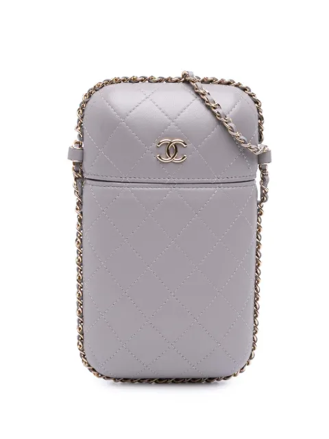 CHANEL Pre-Owned 2021 CC Quilted Lambskin Chain Around Phone Holder crossbody bag