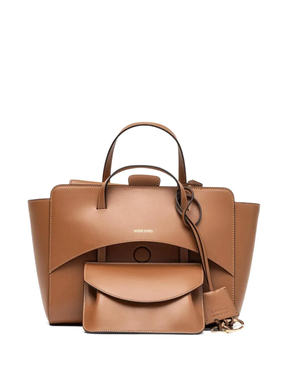 Hidesins Medium Leather Tote Adjustable Strap In Brown