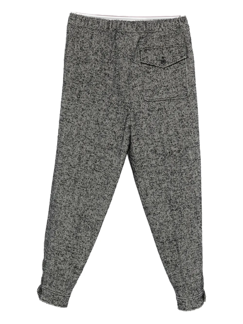 Lanvin herringbone elastic-cuff trousers - Zwart