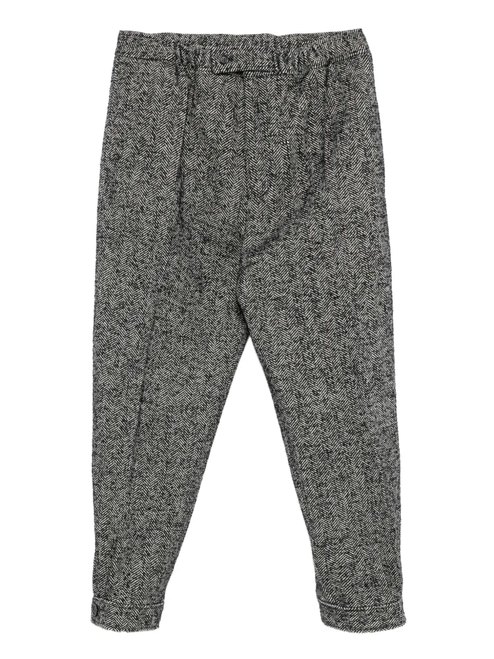Lanvin herringbone elastic-cuff trousers | Black | Image 1